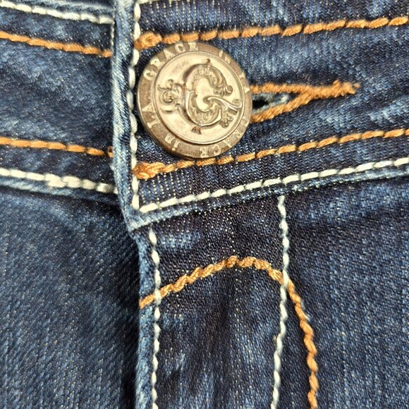 Grace In LA Womens Bootcut Jeans Size 28 Blue Denim With Studded Accent Pockets - Picture 5 of 10